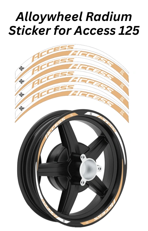 Alloy Wheel Radium Sticker Compatible with Access 125 | Printed in Premium Radium with FPF (Fade Protection Film), Waterproof, Precut Sticker, Pack Of 1